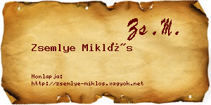 Zsemlye Miklós névjegykártya