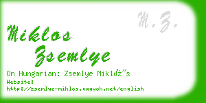 miklos zsemlye business card